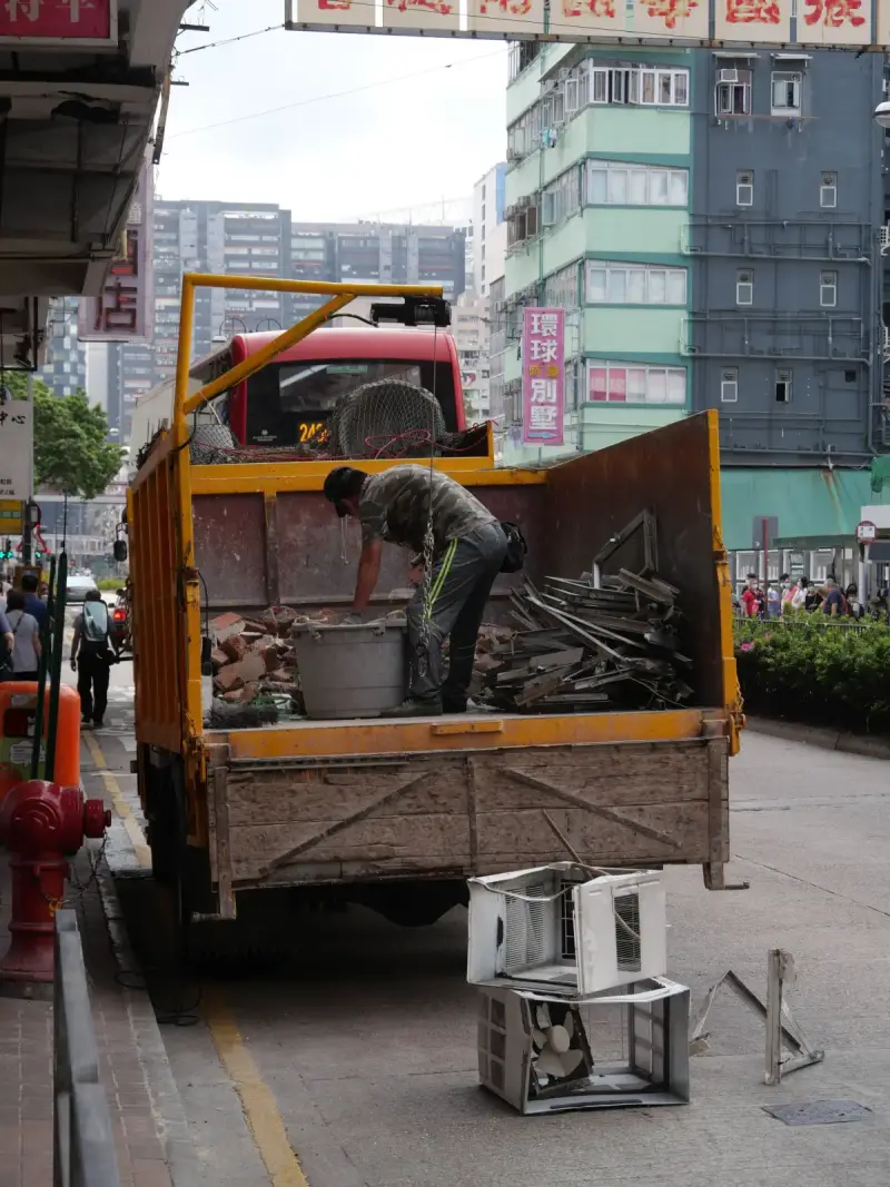 Items organized for removal and hauling