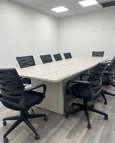 Conference table and seating installed
